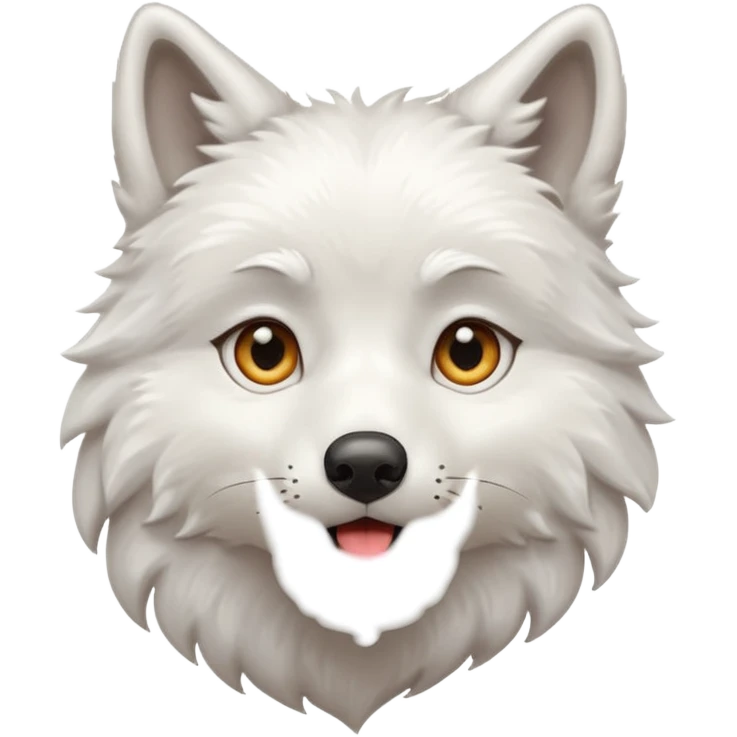 White wolf blowing kiss emoji