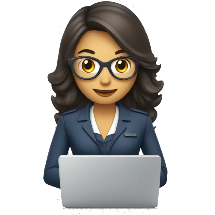 Agente de viajes mujer con una laptop  emoji