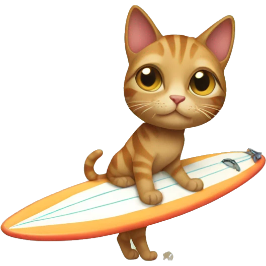 cat with surfboard  emoji