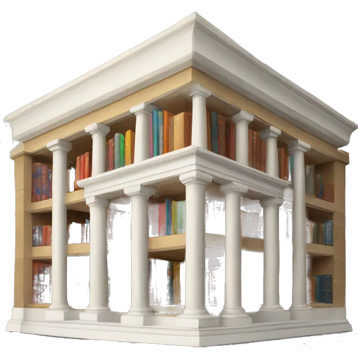Library building with books emoji