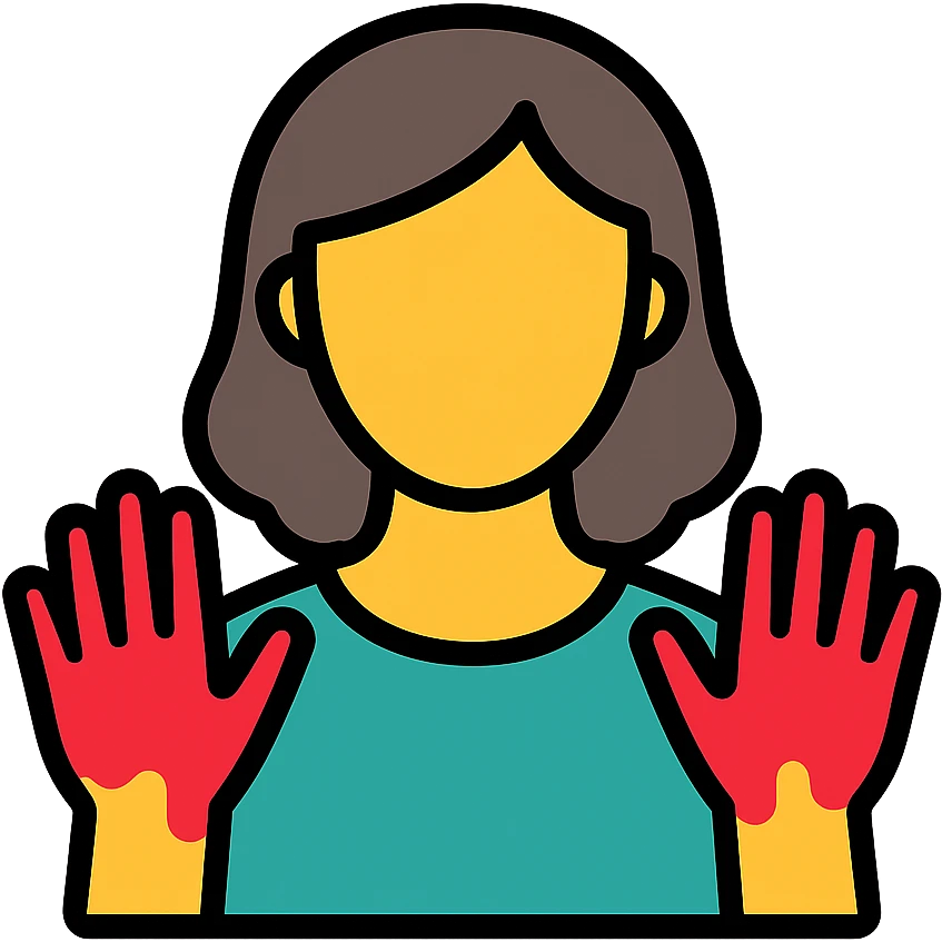 woman with blood on her hands colored icon emoji
