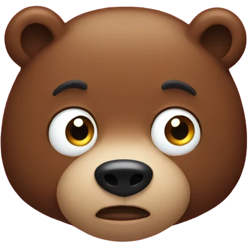Hiding bear snacks emoji