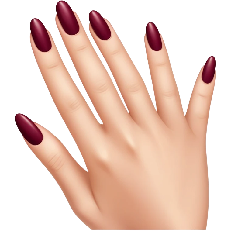 five fingers in Burgundy manicure  emoji