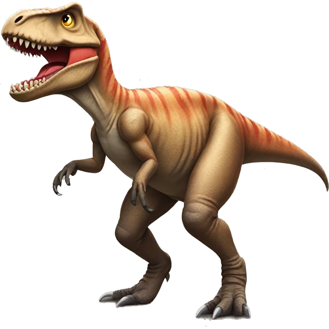 Trex with thered leg emoji