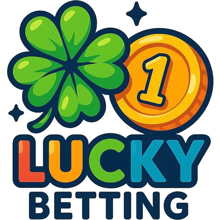 playful and colorful betting logo with a lucky clover and coin emoji