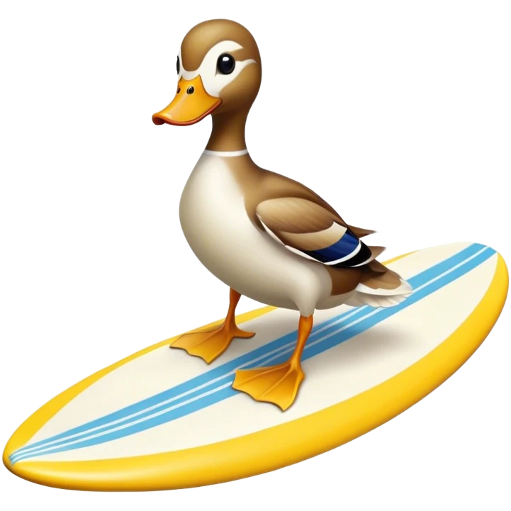 A duck on a surfboard  emoji