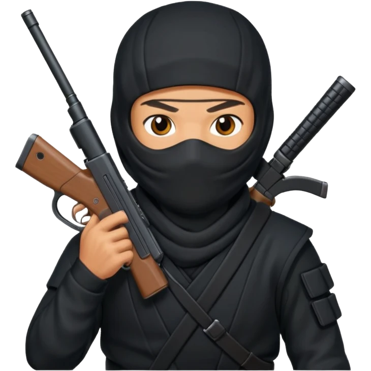Ninja with gun emoji