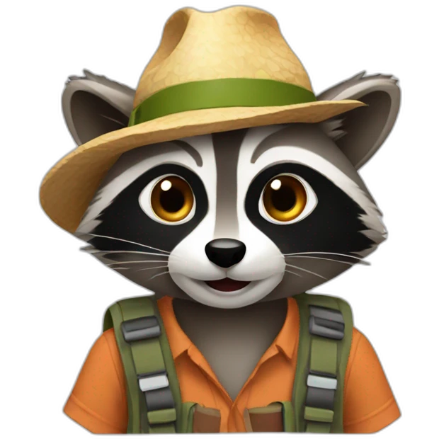 vacation racoon emoji