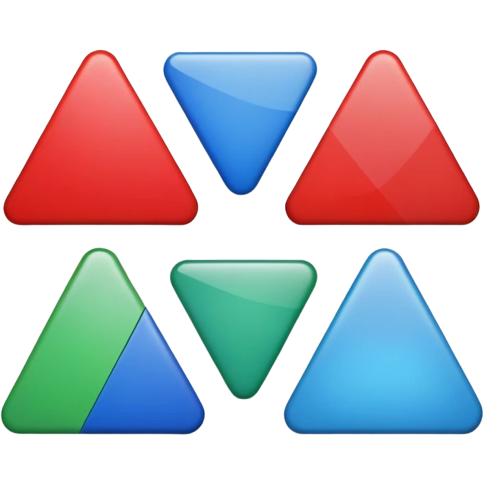Red triangle , green rectangle , blue oval collage emoji