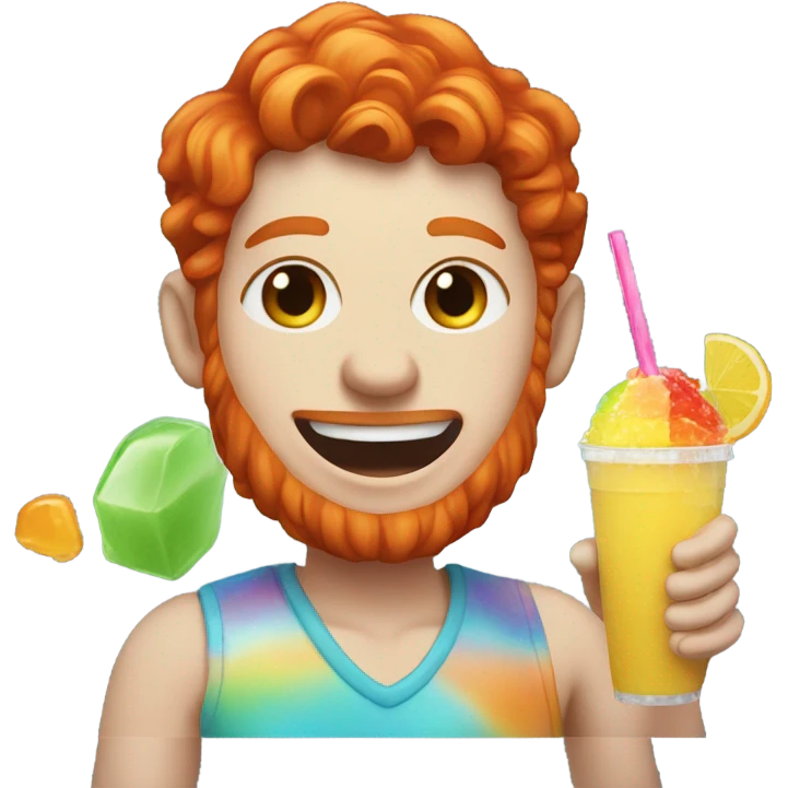ginger drinking a slushie emoji