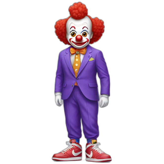 Clown in nike shoes and nike suit emoji