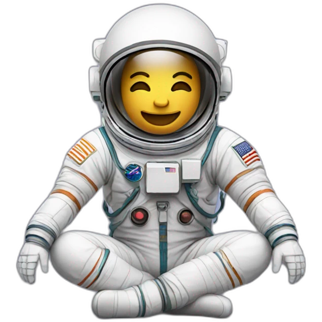 Astronaut doing yoga emoji