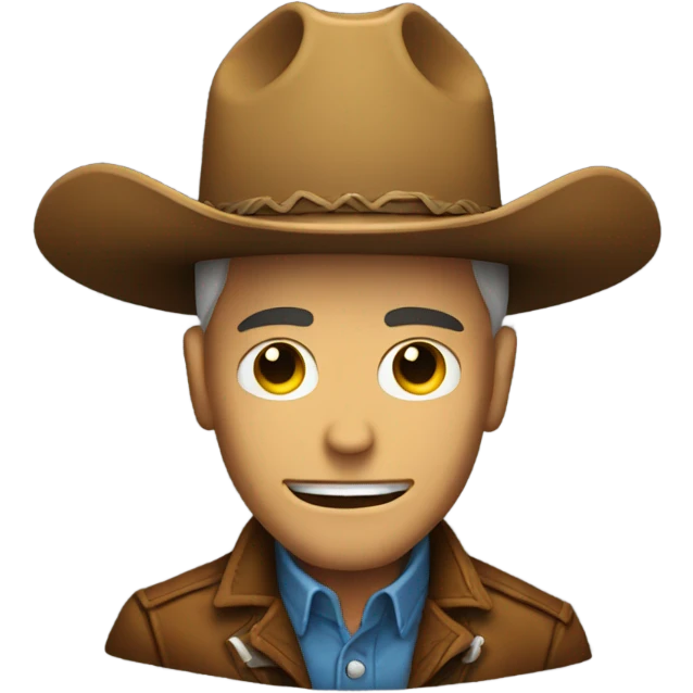 Man with a cowboy hat shaped skull  emoji