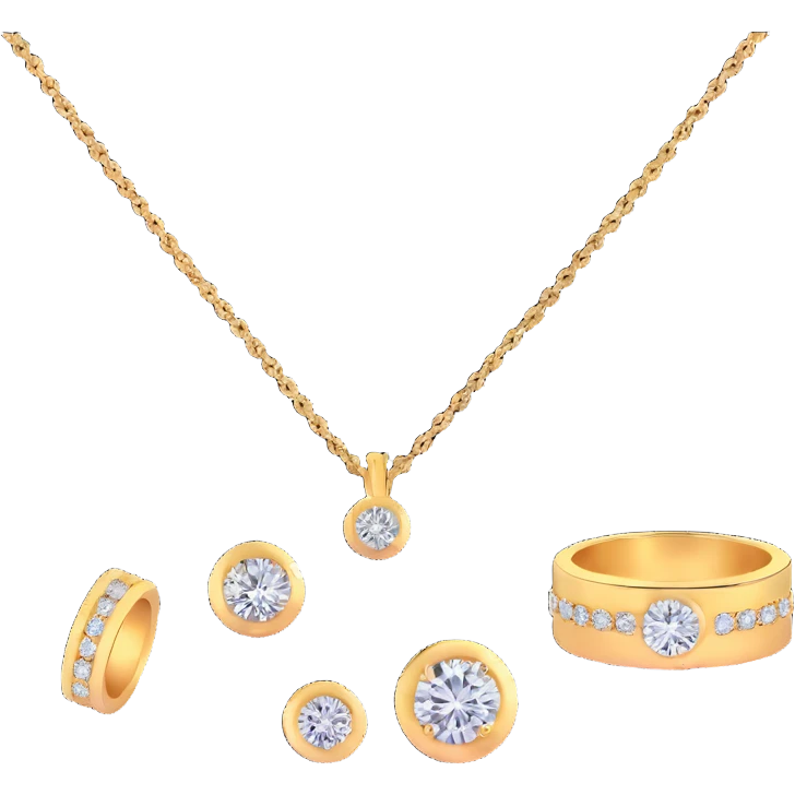 gold jewelry collection with diamonds emoji