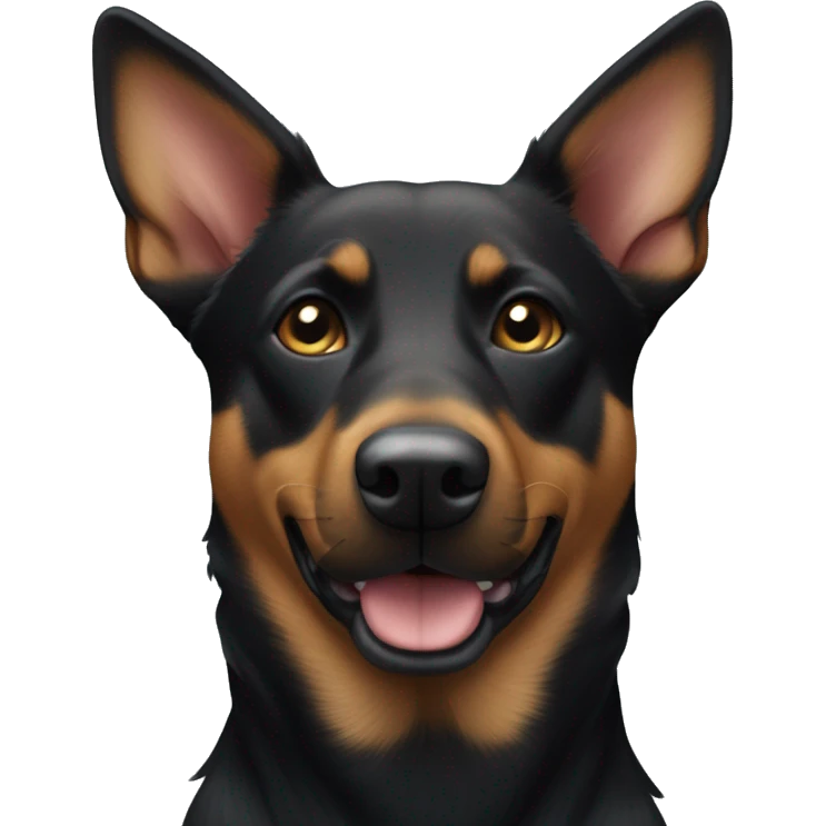Black australian kelpie and german shepherd mix dog body emoji