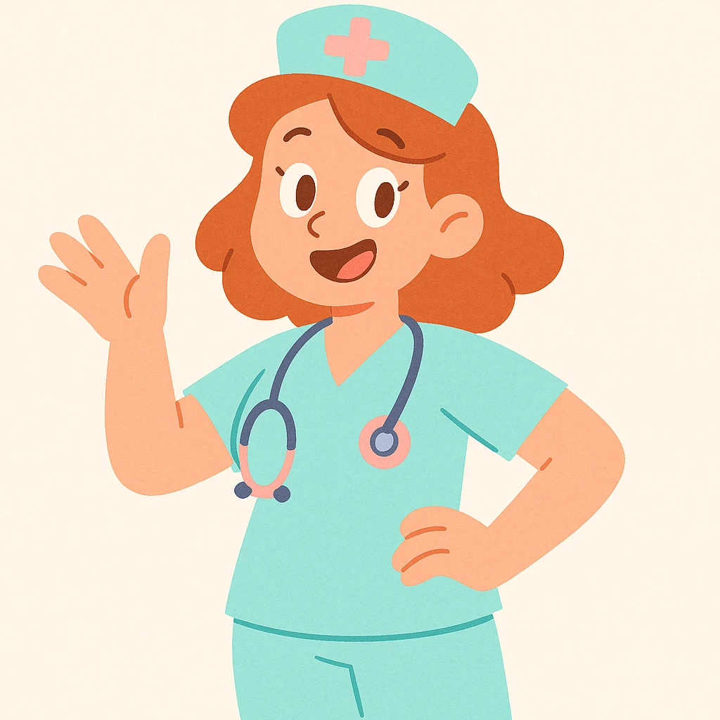 nurse character in pastel toon style emoji