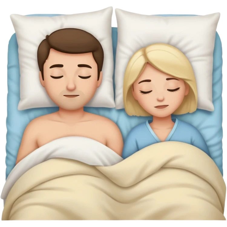 Man and woman in bed sleeping emoji