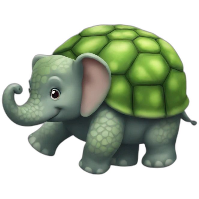 tourtle sur un elefant emoji
