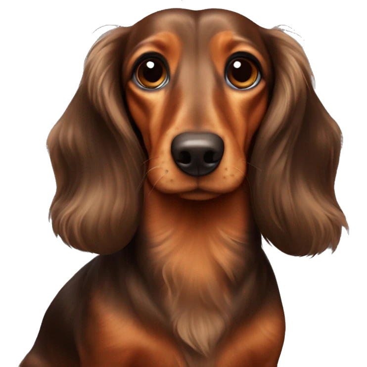 long haired brown dachshund emoji