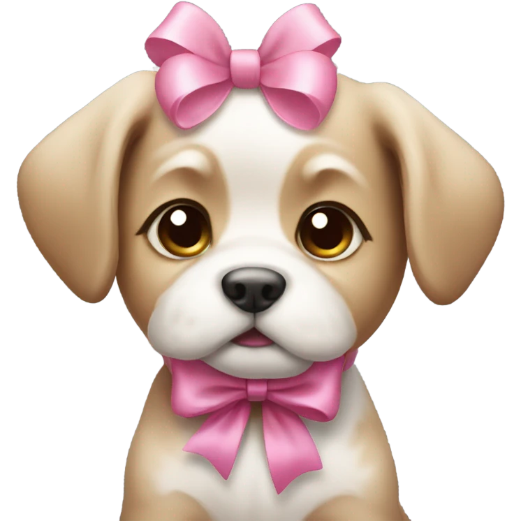 Puppy with a pink bow  emoji