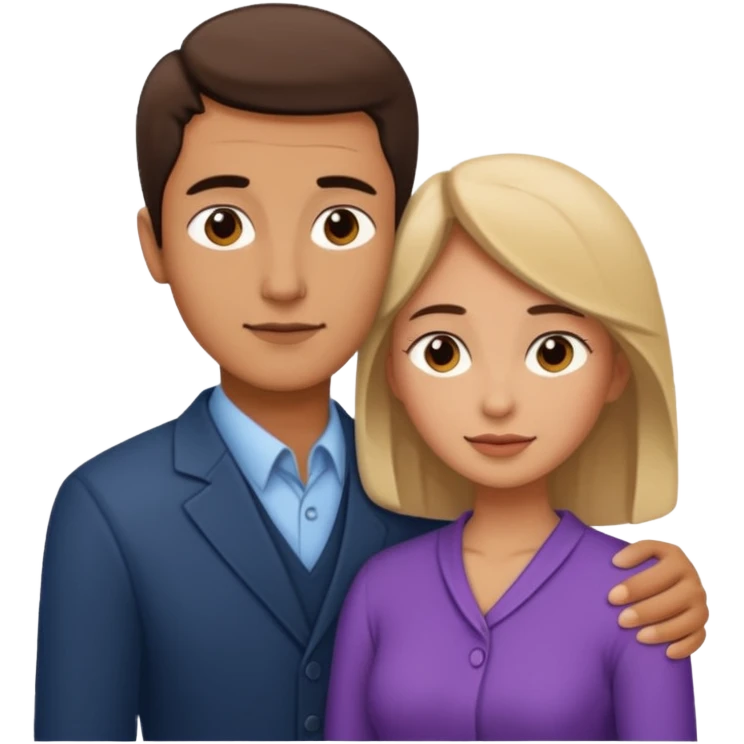 Hombre bajito abrazando a mujer Alta emoji