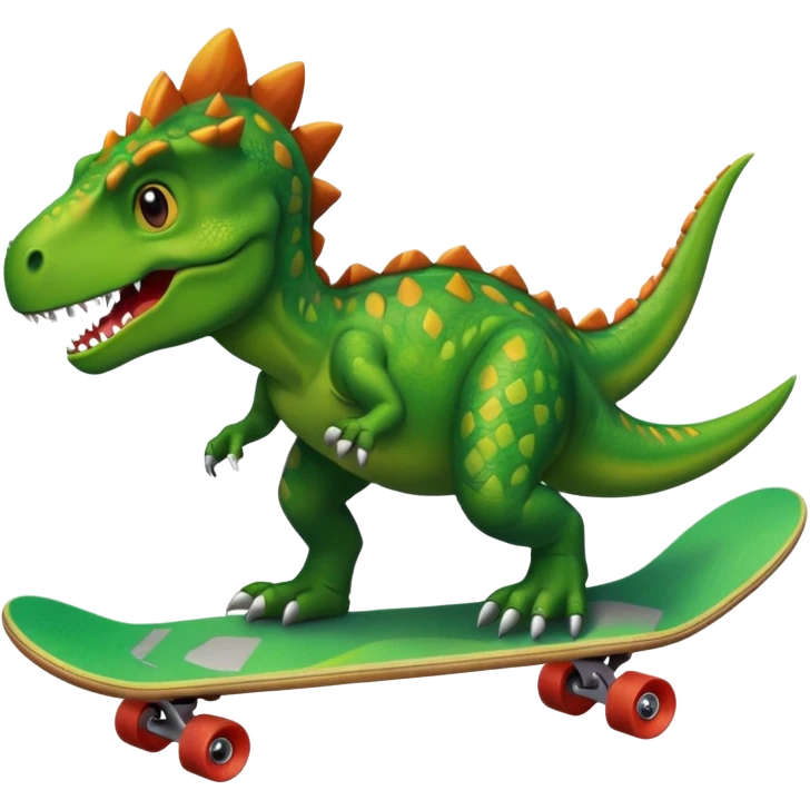 Dinosaur on a skateboard emoji