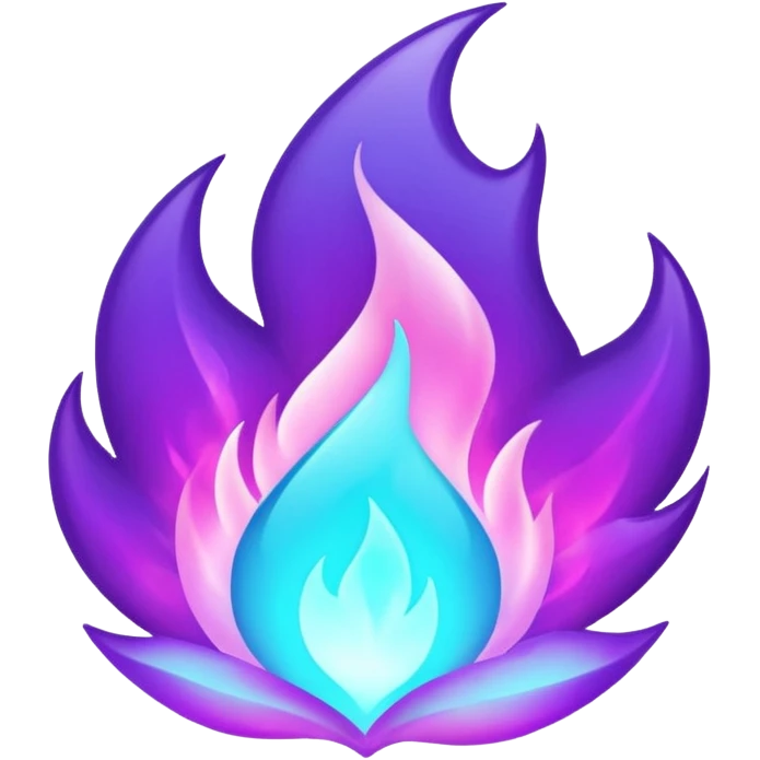 glitter purple and cian fire emoji