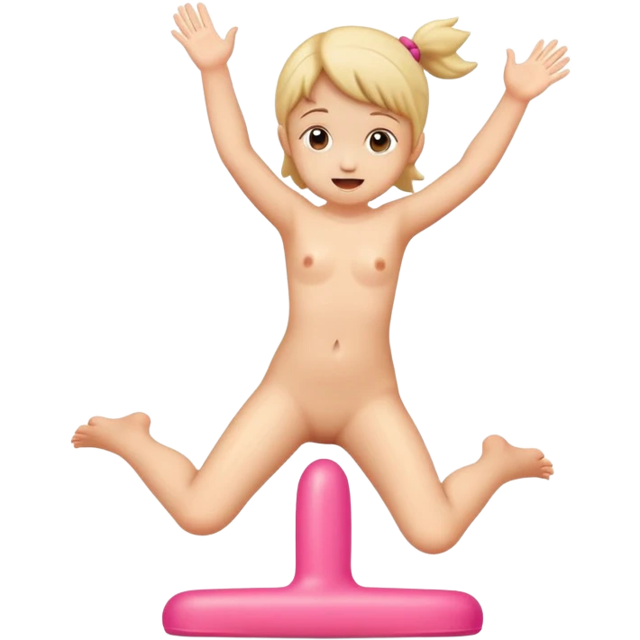 naked little girl jumping on the dildo emoji