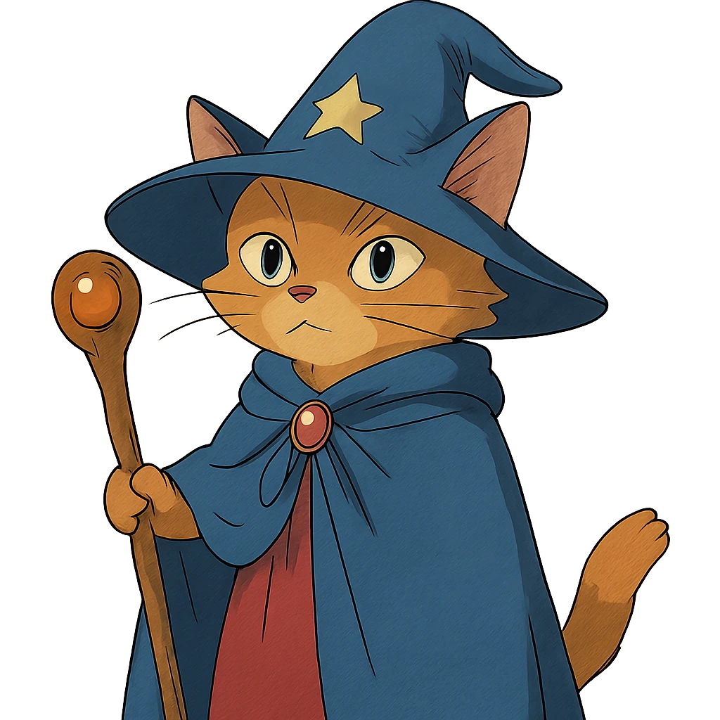 ghibli style wizard cat emoji