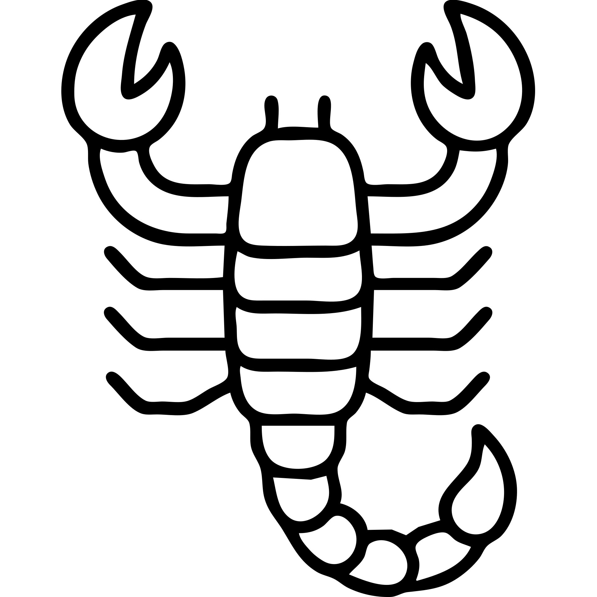 red scorpion, outlined icon style emoji