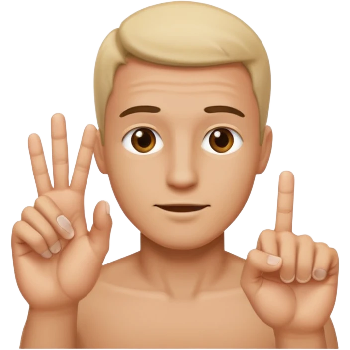 Men shows on fingers 23 emoji