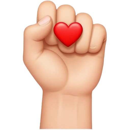 fist icon with a small heart floating above it emoji