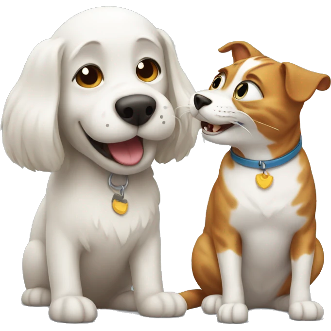 cat talking with dog emoji