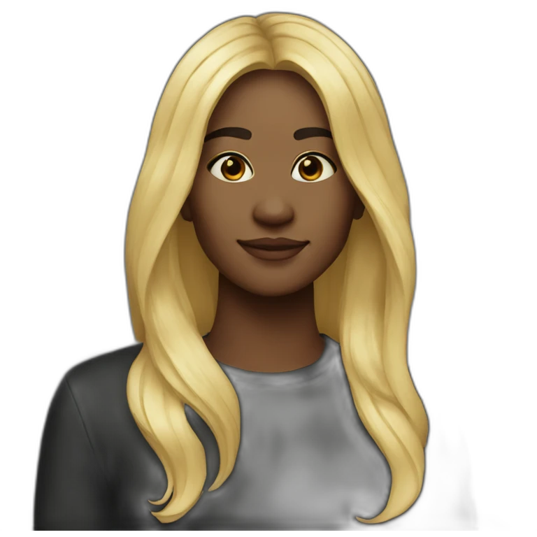 28 year old with blonde and black long split hair emoji