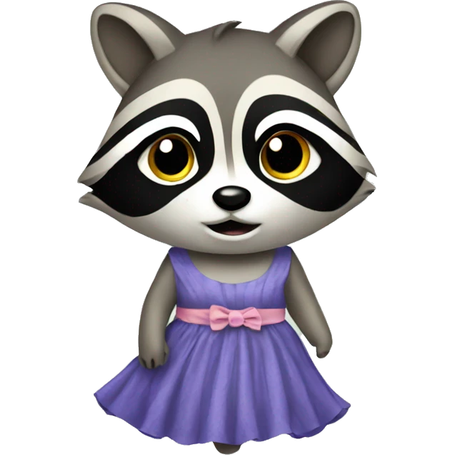 Raccoon wearing a dress emoji