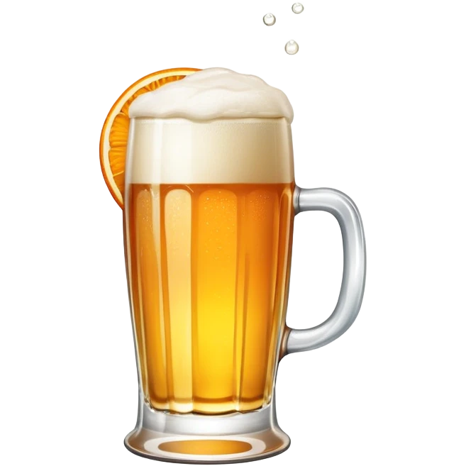 Beer with an orange slice emoji
