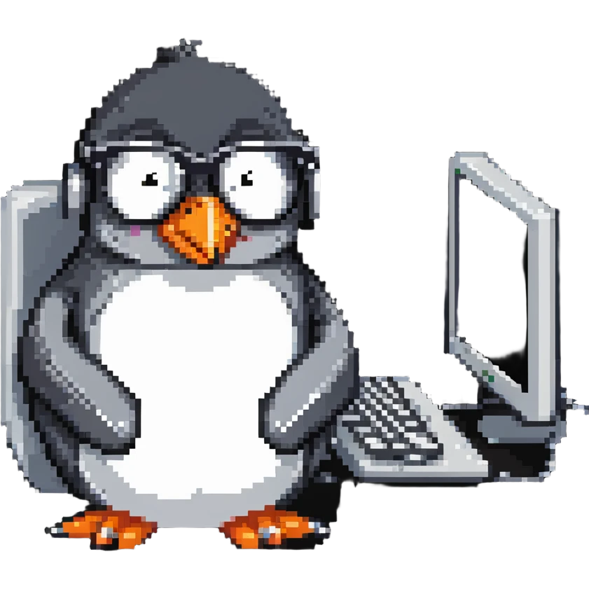 penguin programmer coding emoji