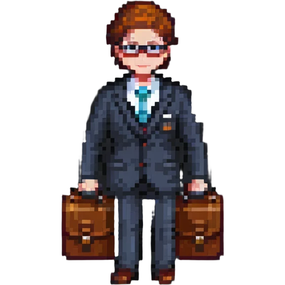pixel art lawyer with a briefcase emoji
