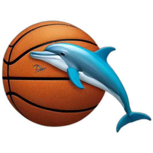 Basketball with dolphin emoji