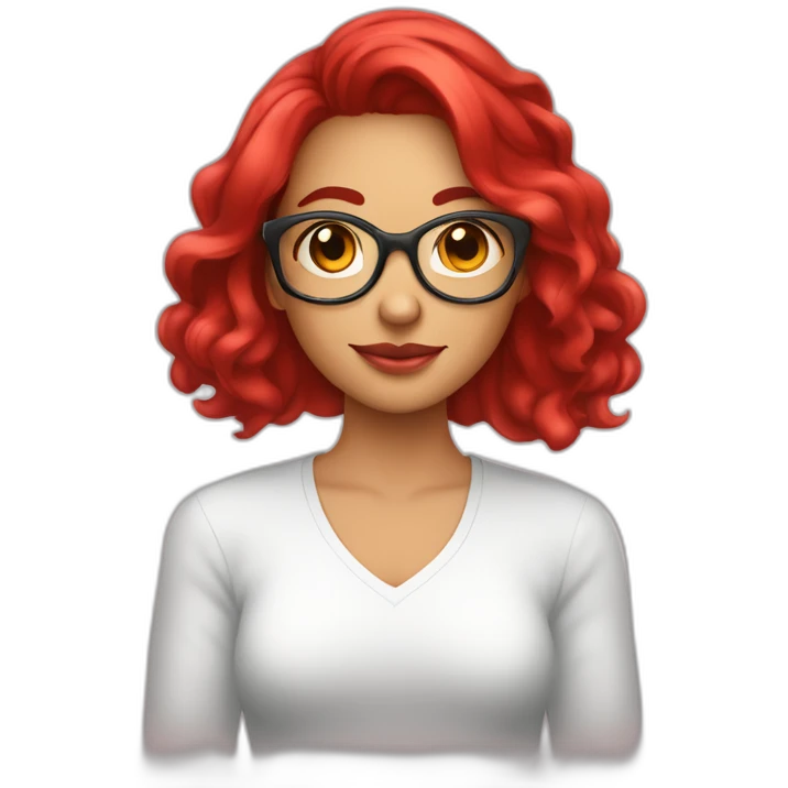terapeuta vocacional mujer de cabello largo color rojo risado emoji