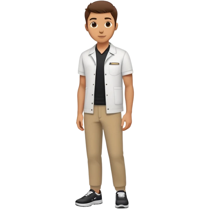 White collared shirts underneath Dark chino pants Comfortable sneakers/loafers Minimalist company logo pin on left chest Designed for outdoor mobility while maintaining professional cohesion. Need any specific adjustments?  emoji