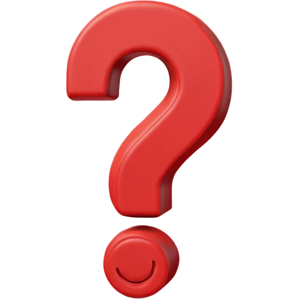 3D red question mark made of plasticine emoji