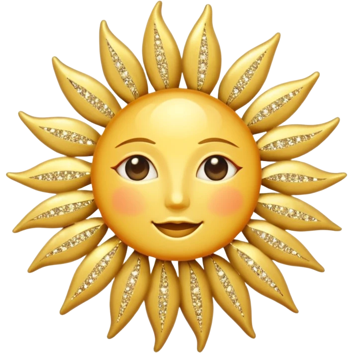 Sparkling Glitter Vintage Sun emoji