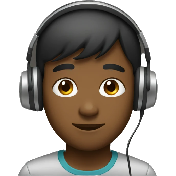 A boy wearing headphone emoji