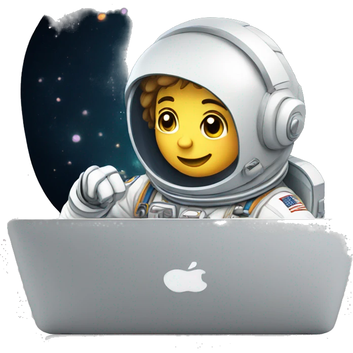 astronaut boy coding on the macbook emoji