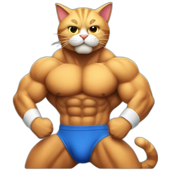 Cat bodybuilder emoji