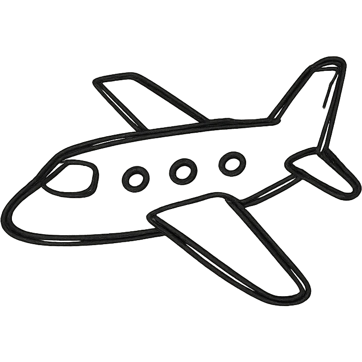 aeroplane black outline icon, hand drawn style emoji