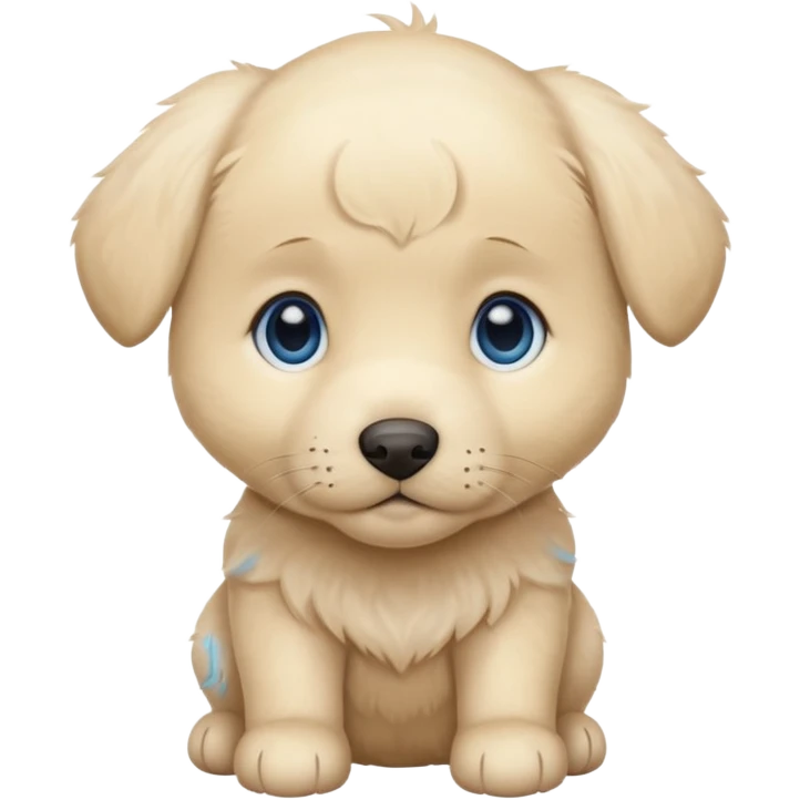 Blonde lab puppy with blue eyes emoji