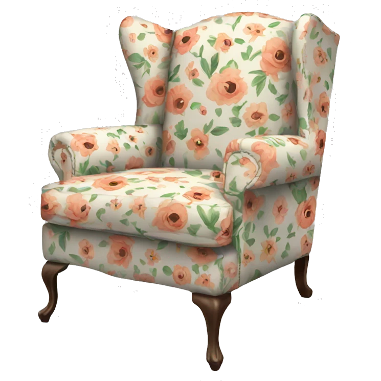 Floral printed wingback chair  emoji