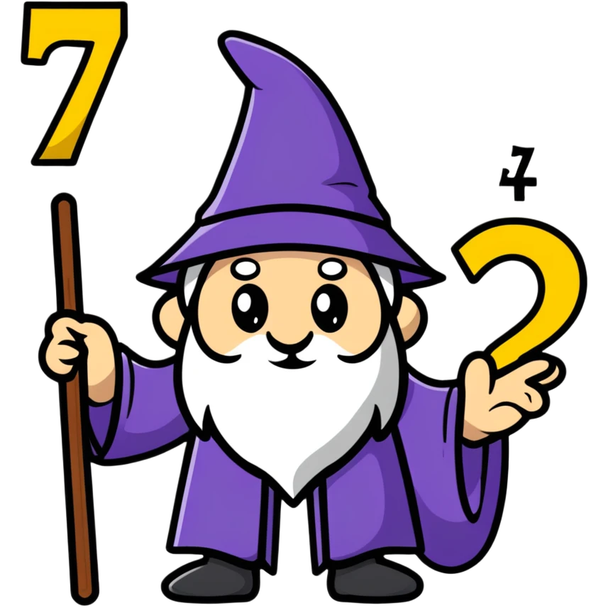 wizard holding number 5 emoji